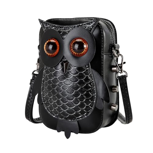 Einzigartige Eulendruck PU Leder Crossbody Tasche Für Frauen Musikfestival Umhängetaschen Für Festivals Und Soziale Versammlungen Cartoon Owlhandtasche von Xanorrg