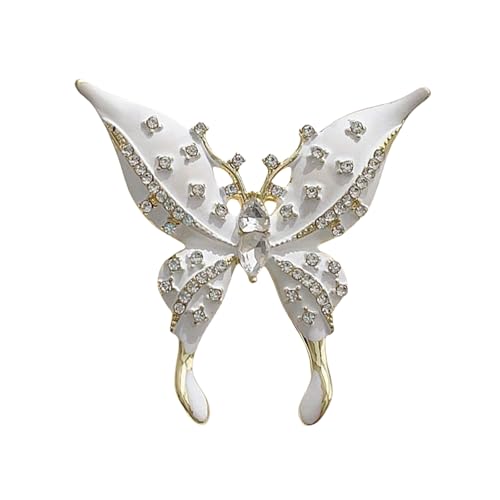 Elegante Weiße Schmetterlingsbrosches Dress Accessoire Brosche Pin Legierung Textur Perfekt Für Passende Frauen Stilvolles Outfit Vintage Butterfly Brosche von Xanorrg