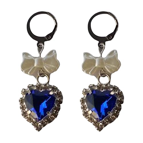 Funkelne Zirkone Ohrringe Für Frauen Paare Mode Einfacher Bogenknoten Liebe Herz Geometrischer Braut Schmuck Verhindern Sie Allergie Bogenknoten Herz Mädchen Ästhetischer Reifen Tropfen von Xanorrg