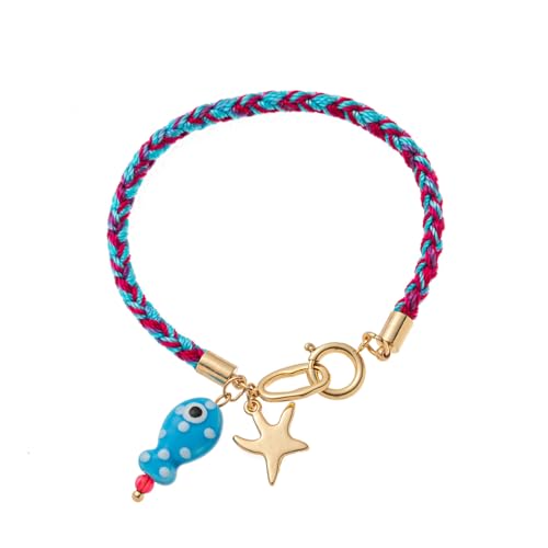 Gewebter Armband Für Teenager Mädchen Jungen Mehrfarbig Kabelschmuck Armreifen Mit Glücklichen Fisch Und Star Anhänger Glück Charm Keramikanhänger Schmuck Schmuck von Xanorrg