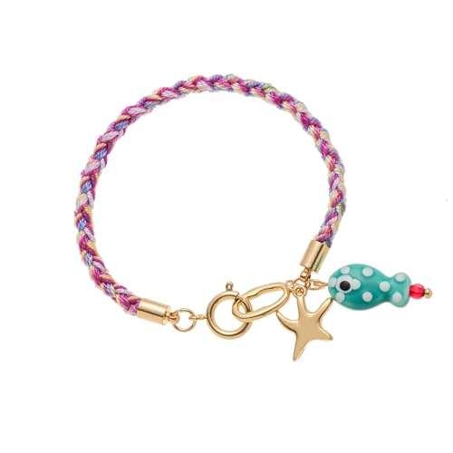 Gewebter Armband Für Teenager Mädchen Jungen Mehrfarbig Kabelschmuck Armreifen Mit Glücklichen Fisch Und Star Anhänger Glück Charm Keramikanhänger Schmuck Schmuck von Xanorrg