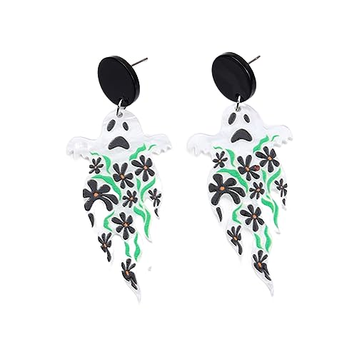Halloween Cartoon Acryl Tropfen Ohrringe Spirit Schädel Dangle Schmuck Geschenk Für Frauen Mädchen Cartoon Dangle Schädel Geist Geist von Xanorrg