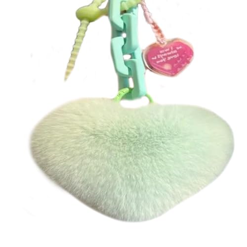 Herzschlüsselkettenan Charme Plüsch Pompoms Anhänger Keyring Hänge Orumament Kleinwagen Schlüsselkettendekorationen Für Frau Mädchen Pompoms Anhänger Keyring Heart Keychain Kleinwagenschlüsselkette von Xanorrg