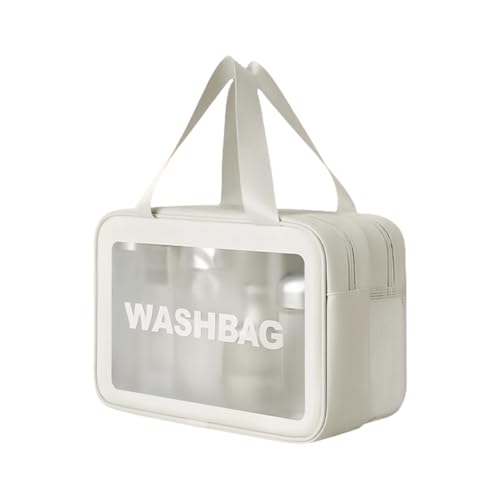 Xanorrg Klarer Make Up Beutel Handheld Kosmetik Große Kapazität Toilenzwolkpflege Aufbewahrung Waschung Für Frauen Toiliermaschine Große Kapazität Reisen Make Up Waschen Sie Klare Kosmetik von Xanorrg