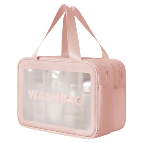 Xanorrg Klarer Make Up Beutel Handheld Kosmetik Große Kapazität Toilenzwolkpflege Aufbewahrung Waschung Für Frauen Toiliermaschine Große Kapazität Reisen Make Up Waschen Sie Klare Kosmetik von Xanorrg