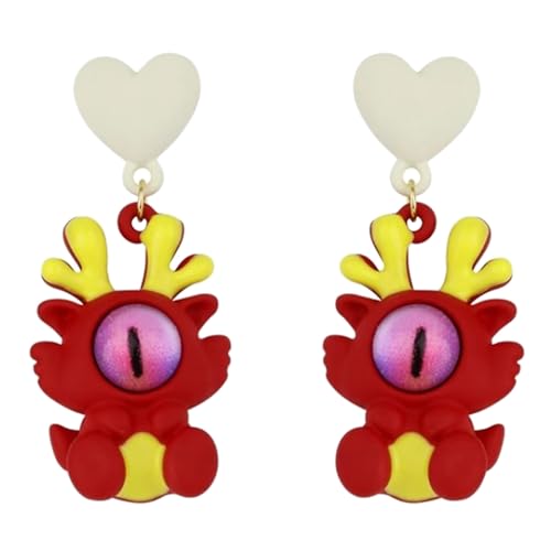 Lustige Cartoon Dragon Eye Dangle Ohrringe Einzigartige Charm Fashion Drop Party Schmuck Geburtstag Geschenk Cartoon Dangle Einzigartige Statement Niedliche Accessoires Leichtgewicht von Xanorrg