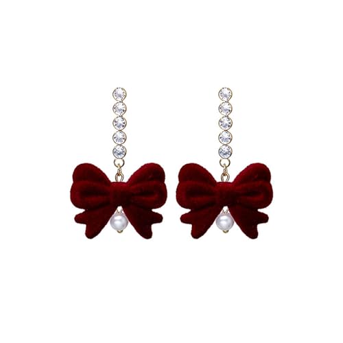 Mode Dangle Ohrringe Elegante Vintage Perl Bowknot Quasten Temperament Drop Frau Neujahr Schmuck Neujahr Drop Schmuckzubehör Party von Xanorrg