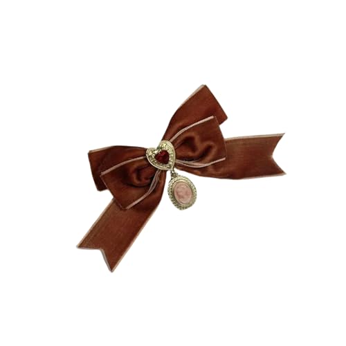 Mode Velvets Heart Bowknot Pin Handgefertigtes Bowtie Kragen Blumenkleidung Accessoires Elegant Retro Schmuck Handgefertigte Velvets Pin von Xanorrg
