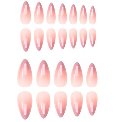 Ovale Mandel Acrylpresse Auf Nägeln 24 Pcs Maniküre Falsch Mit Glänzendem Finish Für Frauen Und Mädchen Press Auf von Xanorrg