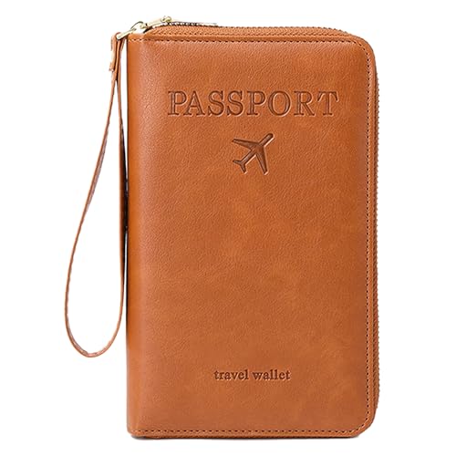 PU Leather Passportsabdeckungen Pässe Halterabdeckungen Reise Brieftasche Reißverschluss Für Mann Und Frauen Passabdeckung PU Lederpassabdeckung Brieftasche Reißverschluss von Xanorrg