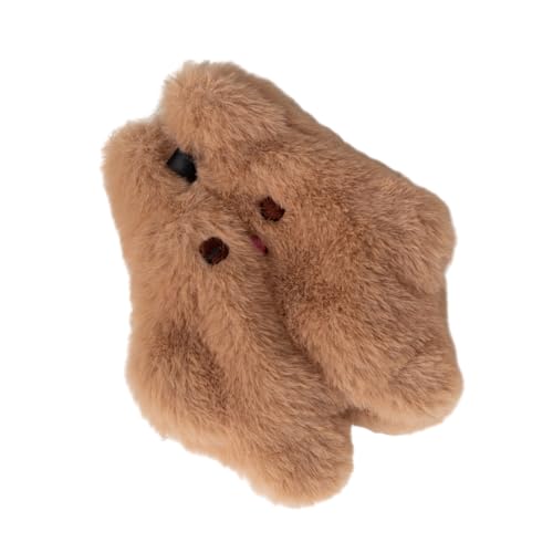 Xanorrg Pelzige Kaninchen Formmünze Geldbörse Brieftasche Für Damen Weiche Plüsch Make Up Hülle Toilettenstraße Bag Card Kosmetische Beutel Plüschmünze Geldbörse von Xanorrg