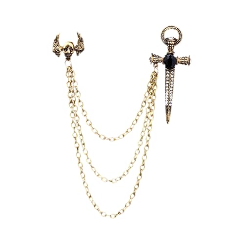 Premium Legierungskruzifix Mit Schwertern Flügel Brosche Einfach Zu Kombinieren Punk Stile Stillanlage Mit Jackenkleidern Und Formelle Kleidung Schwerter Kruzifix Flügel Brosche von Xanorrg