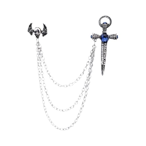 Premium Legierungskruzifix Mit Schwertern Flügel Brosche Einfach Zu Kombinieren Punk Stile Stillanlage Mit Jackenkleidern Und Formelle Kleidung Schwerter Kruzifix Flügel Brosche von Xanorrg