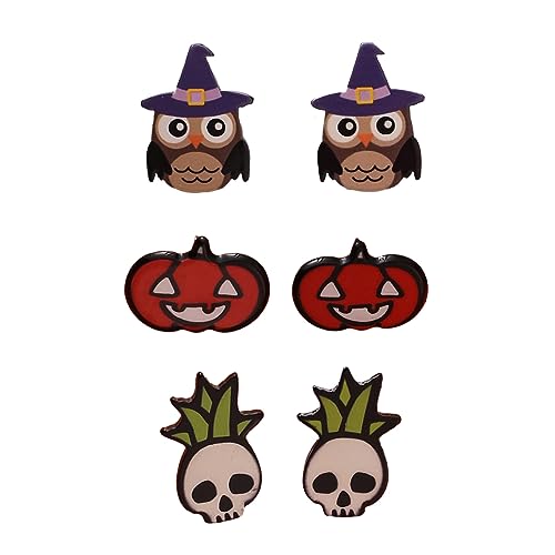 Punk Rotes Blutmesser Drop Ohrringe Vintage Gothic Acryl Kürbisschädel Küchenmesser Dangle Ohrring Halloween Ohr Haken Schädel Ohrohrhaken von Xanorrg