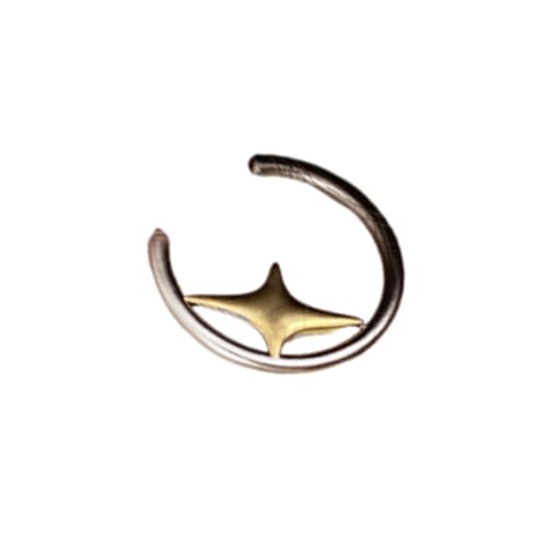 Retro Distressed Metal C Förmig Mit Sternohrring Minimalist Komfortable Ohrzubehör Mode Schmuck Für Frauen Trendy Distressed Metal Star Ohrring von Xanorrg
