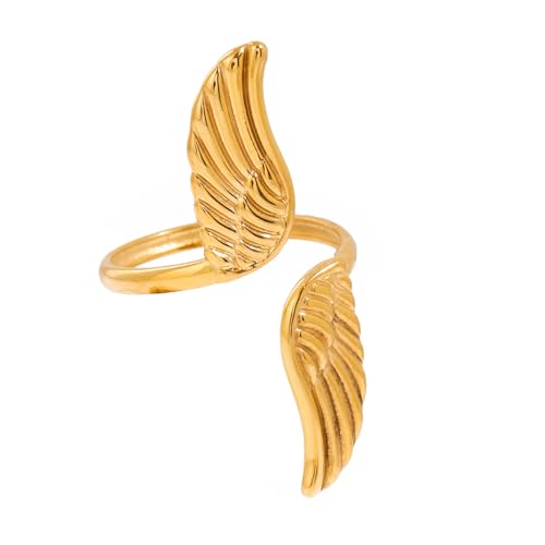 Retro Stile Frieden Und Freiheiten Ringe Mit Einzigartigen Tauben Flügel Designs Handwerk Von Robusten Edelstahlmaterialien Party Verschleißringe von Xanorrg