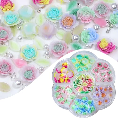 Rose Blumennägel Art Charms Blätter Nägelharz Supplies Dekoration Für Frauen Mädchen Rosennagelharz Blatt Nägel Für Schmuck Herstellung von Xanorrg