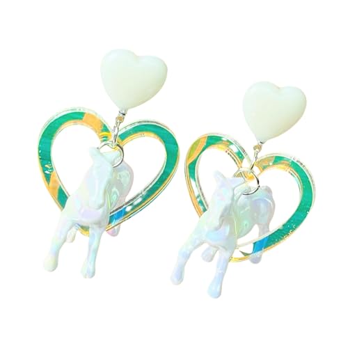 Stilvolle Acrylherzpferde Drop Ohrring Elegante Acrylpferde Herz Ohrring Charm Mode Hangle Ohrschstene Jüdelte Dangle Ohrringe von Xanorrg