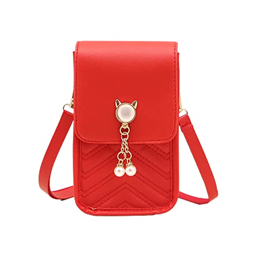 Süße Crossbody Tasche Für Frauen Die Vertikale Schulter Weiche Pu Leder Messenger Perlen Telefon Frauen PU Leder Einfacher Perlen Crossbody Handy von Xanorrg