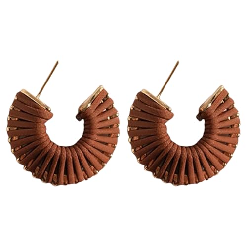 Trendy C Förmige Leder Hoop Ohrringe Für Frauen Styles Geometrische Ohrstifte Mode Party Schmuck Minimalistische Ohrzubehör Erfassen von Xanorrg