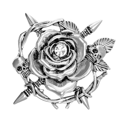 Vintage Schädel Und Rose Brosche Schöne Pin Legierungstextur Geeignet Für Gotische Mode Enthusiasten Und Festival Outfits Vintage Pin von Xanorrg