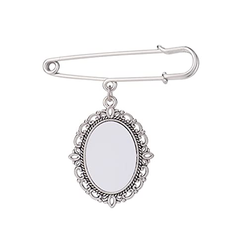 Wärmeübertragung Brosche Hochzeitsschütze Spitzenrahmen Oval Aluminiumblatt Fotorahmen Anhänger Geeignet Für Urlaub Handwerk Hochzeit Boutonniere Pin von Xanorrg