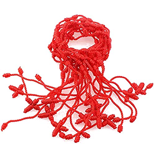 Xanorrg 12pcs 7 Knoten String Für Gekreuzte Armband Viel Glück Paare Kabbalah Armbänder Geschenke Freunden Freundin Armbänder Teenager Mädchen Leder von Xanorrg