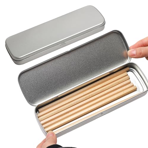 Xanorrg 2 PCs Bleistiftbox Stiftmetall Aufbewahrungsboxen Mit Deckel Easy to Traging Case Stationery Container Einfacher Für Schüler von Xanorrg