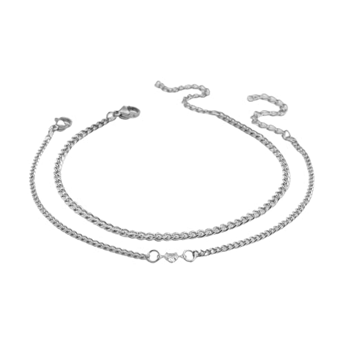 Xanorrg 2pcs Elegante Herzarmbänder Schmuck Set Verstellbares Silber Oder Gold Edelstahl Paare Armbänder Mit Herz Trend Paar Accessoires von Xanorrg