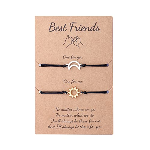 Xanorrg 2pcs Freundes Paar Kartenarmbänder Europäische Und Amerikanische Einzigartige Legierung Sun Moon Hollow Woven Armband Mode Schmuck Verstellbare Armbänder Für Frauen Männer Männer von Xanorrg