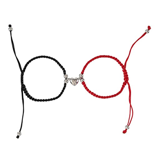 Xanorrg 2pcs Magnetisches Paar Armbänder Gegenseitige Attraktion Anhänger Mit Magnetischem Zauber Geflochten von Xanorrg