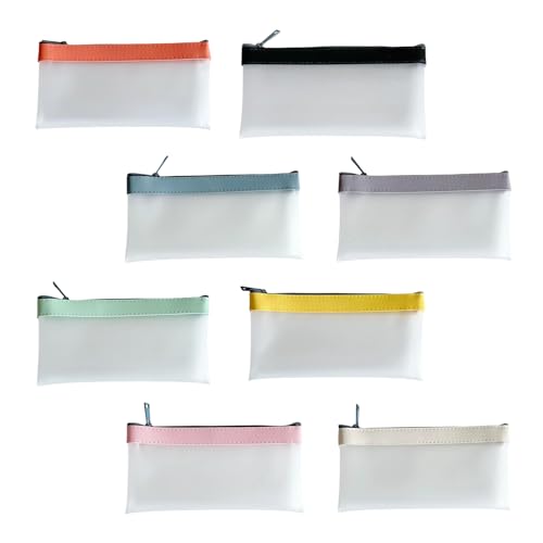 Xanorrg 8pcs Wasserfeste Bleistiftkoffer Clear Pen Case Reißverschlussbeutel Tragbare Stiftveranstalter Reisen Make Up Tasche Reißverschlussbeutel von Xanorrg