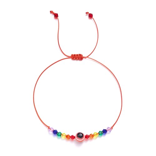 Xanorrg Böhmen Freundschaftsbänder Handgewebtes Regenbogenperlen Böse Augen Hanadchain Verstellbare Kabelknot Seilschmuck Regenbogenperle Hanadchain von Xanorrg