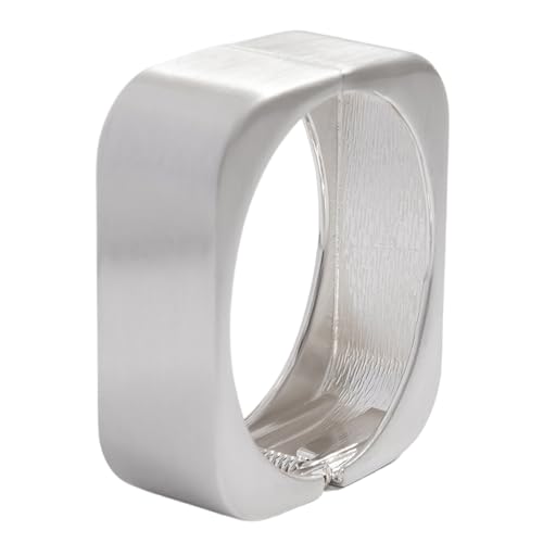 Xanorrg Breites Goldenes Oder Silbertöniges Legierung Manschettenknopf Einfache Geometrische Design Glänzendes Armband Accessoire Für Frauen Modernes Square Design Frauen Armreifen von Xanorrg