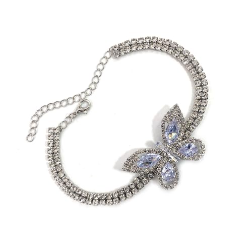 Xanorrg Butterfly Charme Armreifen Mit Zirkonia Steinen Koreanischer Kupferschmuck Für Ungezwungene Oder Formelle Anlässe Kubikzirkonia Kupferarmband von Xanorrg
