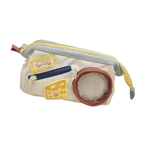 Xanorrg Cartoon Polyester Bleistift Gehäuse Multi Fächer Große Kapazitätsstiftbeutel Tragbare Stifte Bag Travel Make Up Beutel Waschbarer Capybara Stoffpentel Gehäuse von Xanorrg