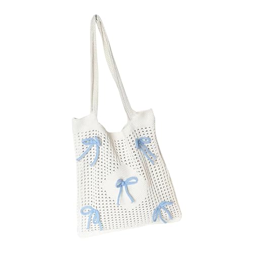 Xanorrg Crochet Beach Bag Summers Strände Für Frauen Ästhetisches Netz Verderbte Taschen Hippie Strick Hobos Taschen Schulterhandtaschen Geschenk Häkeln Für Frauen von Xanorrg