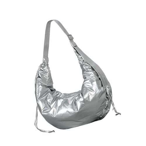 Xanorrg Damen Drawschnellschnur Umhängetasche Winter Achselhaut Falten Handtaschen All Matching Wolken Gepolstert Frauen Winter Handtasche All Matching Schulter Unterarm von Xanorrg