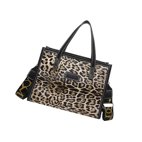 Xanorrg Damen PU Leoparden Umhängetaschen Große Kapazität Handtasche Oberste Handtasche Crossbody Taschen Für Verschiedene Anlässe Leoparden Umhängetasche von Xanorrg