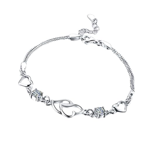 Xanorrg Delicate Heart Pendant Armband Date Schmuck Metalstextur Alltag Für Musikfestivals Und Modenshows Alltags Kleidung von Xanorrg