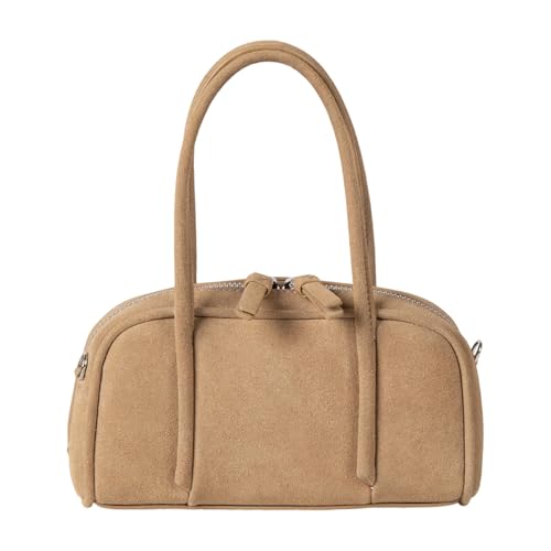 Xanorrg Delicate Übergroße Bowling Tasche Soft Suedes Crossbody Geldbörse Mit Verstellbarem Riemen Und Organisierten Fächern Stilvolle Koreanische Stiltasche von Xanorrg