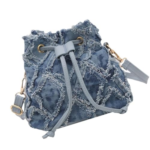 Xanorrg Denims Bucket Bags Hobos Geldbeutel Für Frauen Draw String Crossbody Bag Handtasche Trendy Schultergeschenke Denims Hobos Crossbody Für Frauen von Xanorrg
