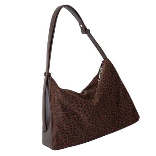Xanorrg Einzigartige Leoparden Druck Schlampige Tasche Für Frauen Leichte Schulterbeutel Unterarmtasche Geräumige Lässige Handtasche Praktische Alltagstasche von Xanorrg