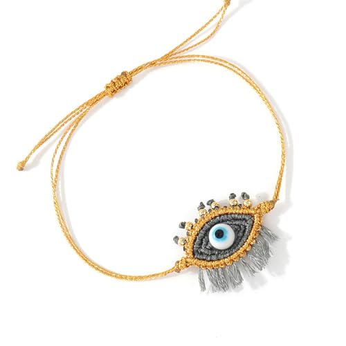 Xanorrg Einzigartige Runde Perlen Augenmuster Kette Schmuck Verstellbares Armband Geschenk Für Sie Freundschaft Liebeszubehör Weiß Kristall Eyelash Eye Charm Armband von Xanorrg