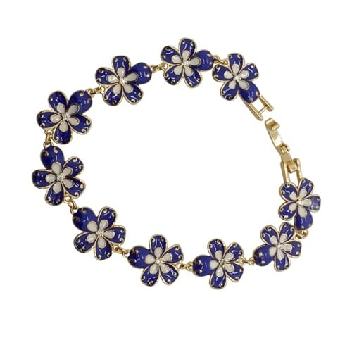 Xanorrg Einzigartiges Retro Blumenarmband Accessoire Trendy Blue Armband Charme Mit Blumenmustern Für Modewaren Frauen Design Accessoires von Xanorrg