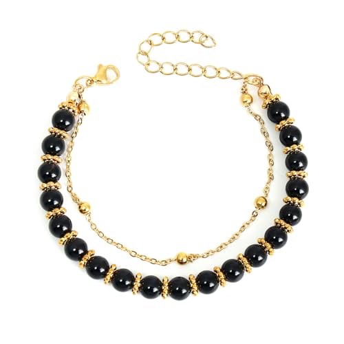 Xanorrg Elegant Einstellbare Naturstein Perlenarmband Handseilschmuck Accessoire Für Frauen Mit Beruhigenden Steinen Steinarmband von Xanorrg