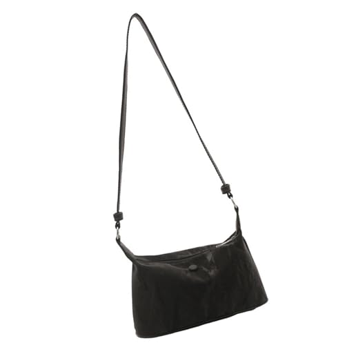 Xanorrg Elegante Feste Farbe PU Leder Eimer Tasche Mit Reißverschluss Für Frauen Lässig Einkaufen Einfache Crossbody Umhängetasche Geldbörse Mode Reißverschlussschaltertasche von Xanorrg