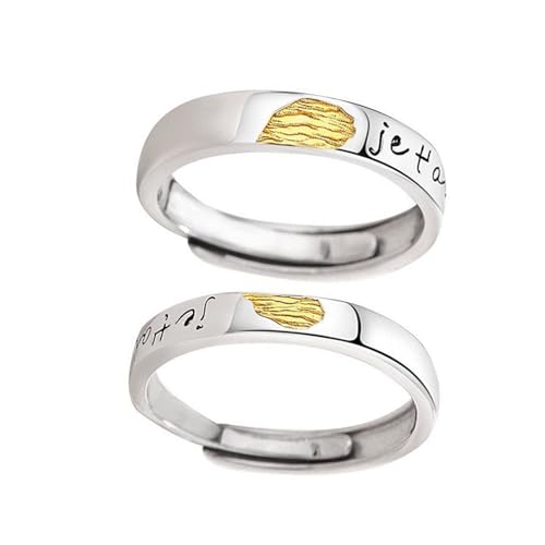 Xanorrg Elegante Fingerabdruckpaarringe Mit Verstellbarem Tragbarem Accessoir von Xanorrg