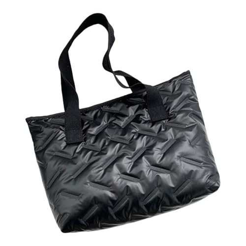 Xanorrg Elegante Frauen Mit Großer Kapazität Handtasche Für Einkaufen Und Mit Fester Farbe Gepolstert Gepolsterte Puffer Schulter Unterarm Einkaufstasche von Xanorrg