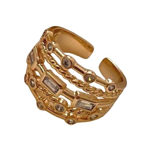 Xanorrg Elegante Geometrische Biegbare Ringe Für Frauen Damen Stilvolle Designs Komfort Pass von Xanorrg